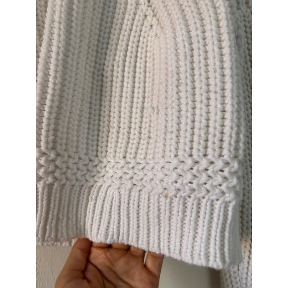 White Milly Cotton Small Blend Textured Knit Sweater - Picture 3 of 9